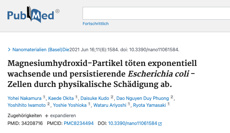 Studie: Magnesium Hydroxide Nanoparticles Kill Bacteria