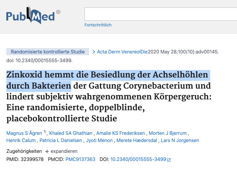 Studie: Zinc Oxide Inhibits Axillary Colonization